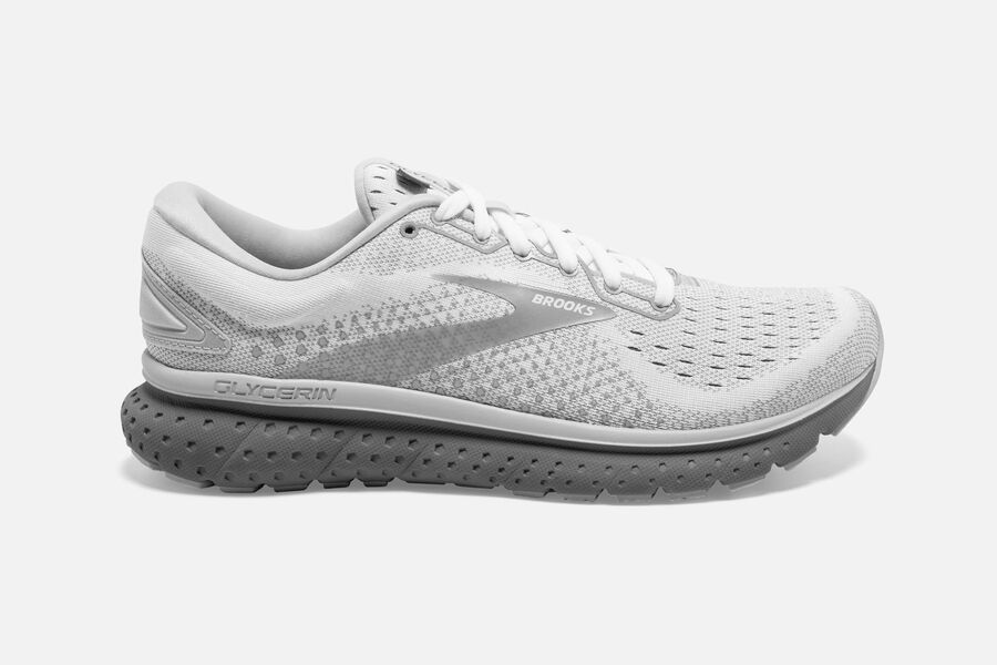 Brooks Glycerin 18 Road Löparskor Dam - Vita/Grå - 2643-YQGLB